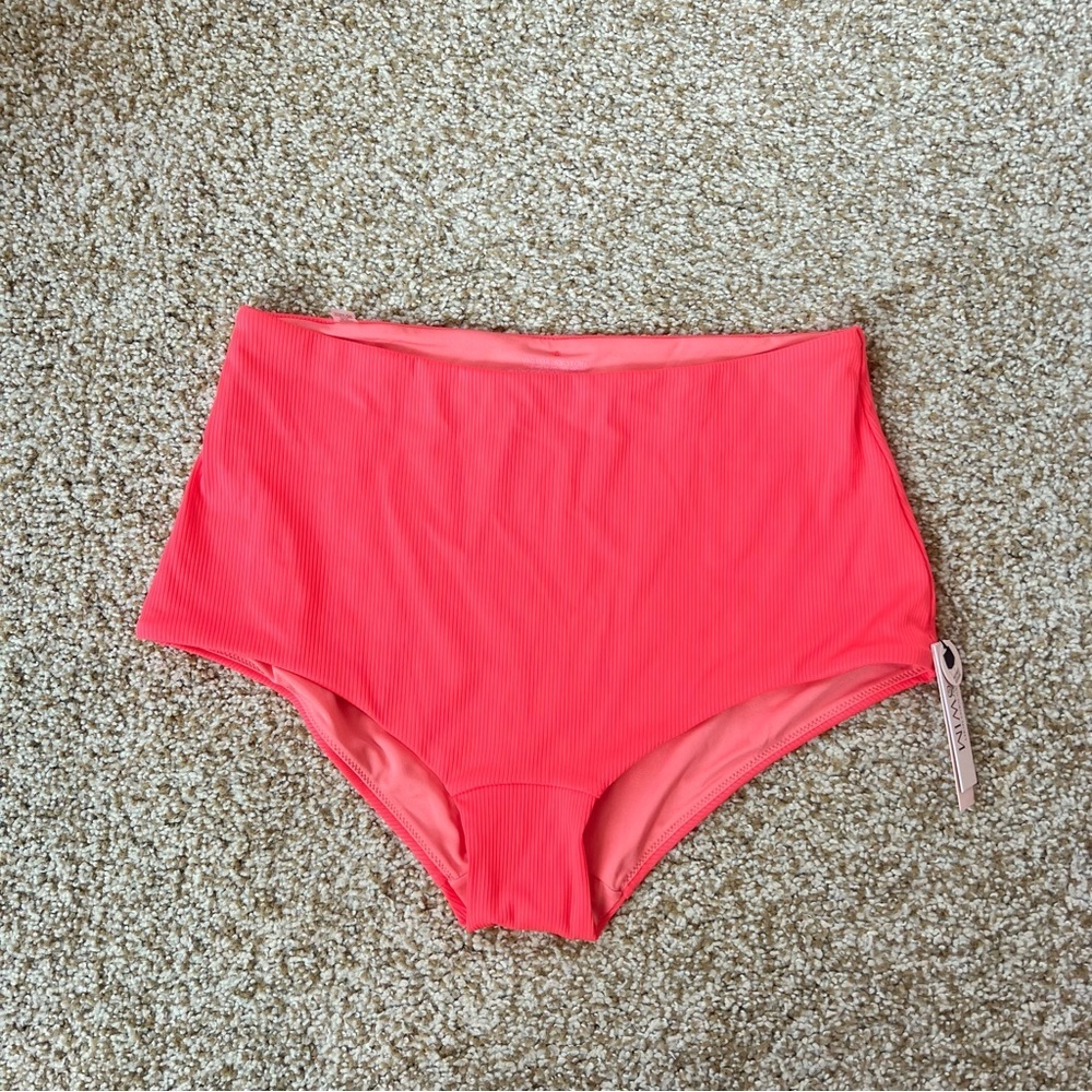 NWT Victoria's Secret High Waisted Mix&Match Boyshort Bikini Bottom Coral Sz M - Picture 5 of 13